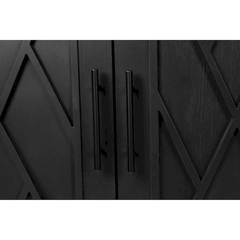 Buffet d'appoint à 4 portes en bois sergé