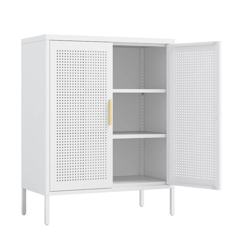 Armoire de rangement métallique à 2 portes et 2 étagères réglables, armoire de rangement de garage verrouillable en acier, classeur métallique