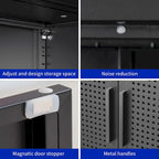 Armoire de rangement métallique à 2 portes et 2 étagères réglables, armoire de rangement de garage verrouillable en acier, classeur métallique
