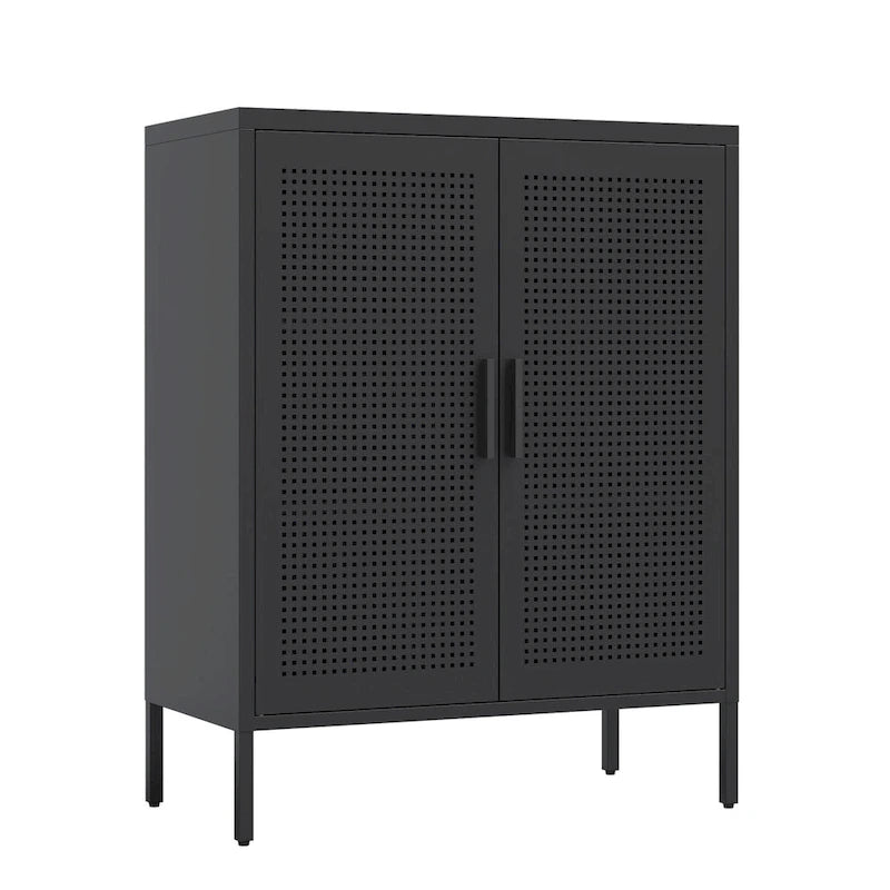 Armoire de rangement métallique à 2 portes et 2 étagères réglables, armoire de rangement de garage verrouillable en acier, classeur métallique