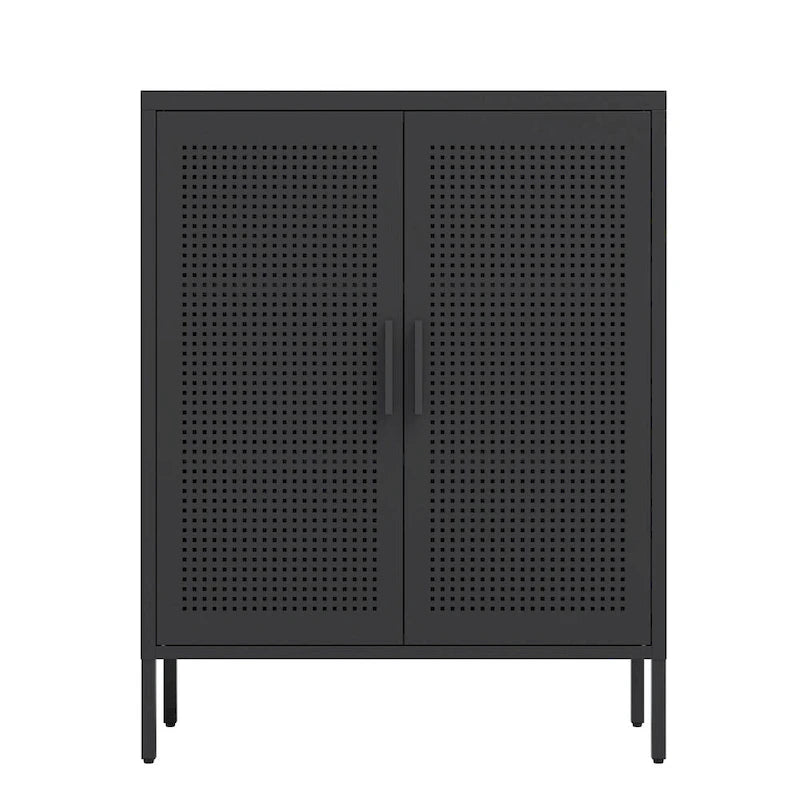 Armoire de rangement métallique à 2 portes et 2 étagères réglables, armoire de rangement de garage verrouillable en acier, classeur métallique