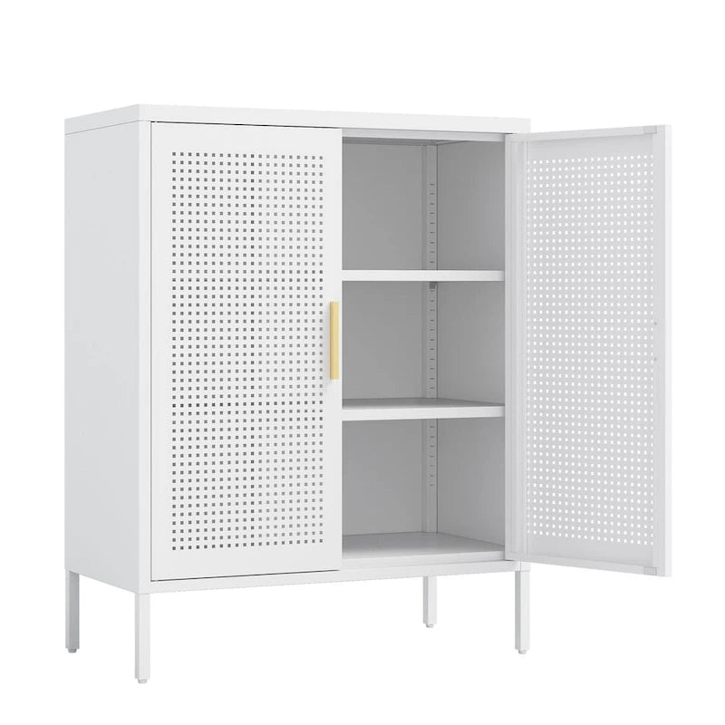 Armoire de rangement métallique à 2 portes et 2 étagères réglables, armoire de rangement de garage verrouillable en acier, classeur métallique