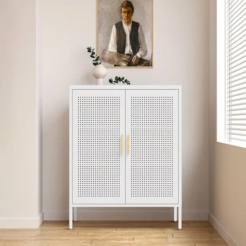 Armoire de rangement métallique à 2 portes et 2 étagères réglables, armoire de rangement de garage verrouillable en acier, classeur métallique