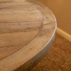 Table de salle à manger ronde de 54 pouces de large en bois naturel - 54 x 54 x 30 pouces