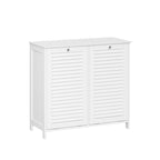 Armoire à linge double basculante RiverRidge Ellsworth avec sac de rangement amovible en tissu - Blanc