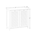 Armoire à linge double basculante RiverRidge Ellsworth avec sac de rangement amovible en tissu - Blanc