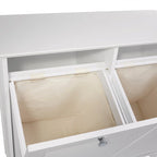 Armoire à linge double basculante RiverRidge Ellsworth avec sac de rangement amovible en tissu - Blanc