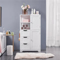 Meuble de rangement de salle de bain Yaheetech avec compartiments ouverts, meuble sur pied autoportant, blanc - Non disponible