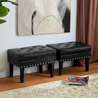 Ensemble de 2 poufs Glitzhome 22W en similicuir capitonné
