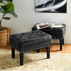 Ensemble de 2 poufs Glitzhome 22W en similicuir capitonné