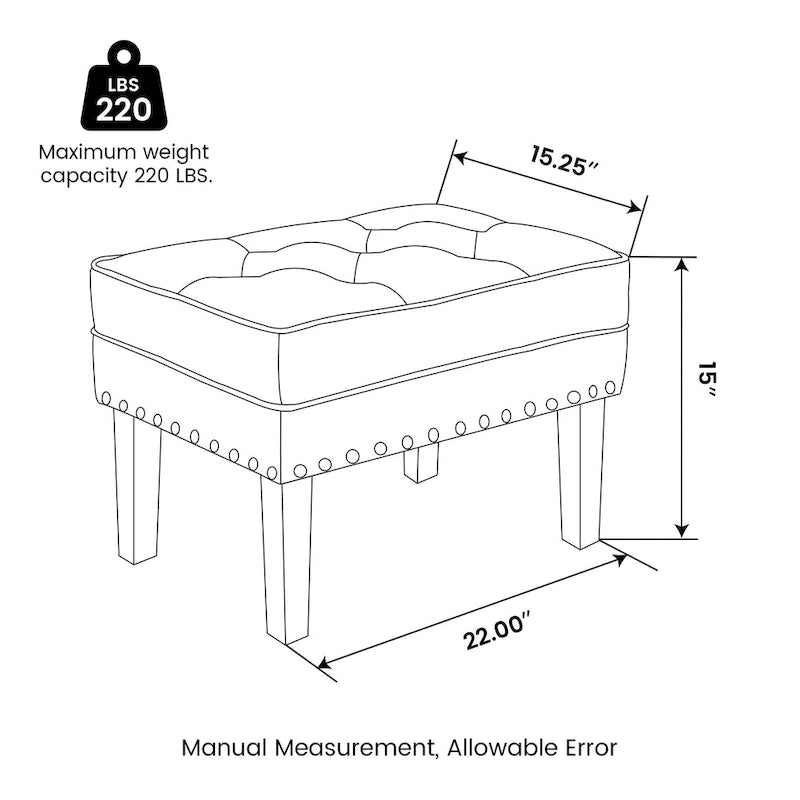 Ensemble de 2 poufs Glitzhome 22W en similicuir capitonné