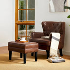 Ensemble de 2 poufs Glitzhome 22W en similicuir capitonné