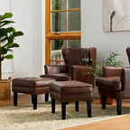 Ensemble de 2 poufs Glitzhome 22W en similicuir capitonné