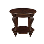 Table d'appoint ronde de 56 cm, table de chevet en bois massif avec étagère, table d'angle pour salon, montage facile
