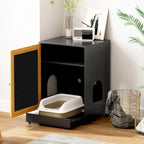 Enclos pour bac à litière, toilettes cachées pour chat, table d'appoint pour chat, meuble à litière avec porte en sisal