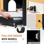 Enclos pour bac à litière, toilettes cachées pour chat, table d'appoint pour chat, meuble à litière avec porte en sisal