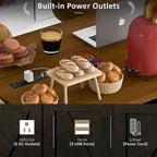 Îlot de cuisine de style campagnard de 53,5 po avec prise électrique