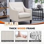 Fauteuil HOMEFUN en velours côtelé, style moderne du milieu du siècle, avec structure en bois, pour salon