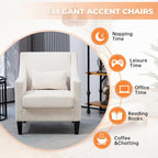 Fauteuil HOMEFUN en velours côtelé, style moderne du milieu du siècle, avec structure en bois, pour salon