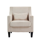 Fauteuil HOMEFUN en velours côtelé, style moderne du milieu du siècle, avec structure en bois, pour salon