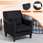 Fauteuil HOMEFUN en velours côtelé, style moderne du milieu du siècle, avec structure en bois, pour salon