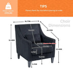 Fauteuil HOMEFUN en velours côtelé, style moderne du milieu du siècle, avec structure en bois, pour salon