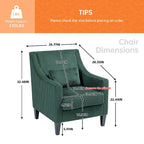 Fauteuil HOMEFUN en velours côtelé, style moderne du milieu du siècle, avec structure en bois, pour salon