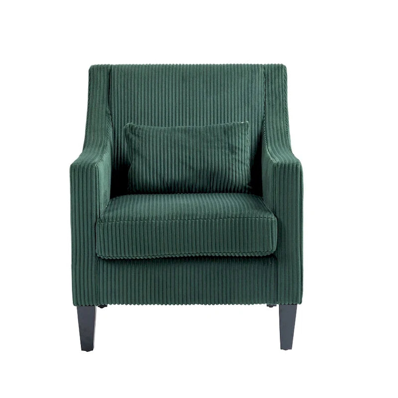 Fauteuil HOMEFUN en velours côtelé, style moderne du milieu du siècle, avec structure en bois, pour salon