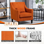 Fauteuil HOMEFUN en velours côtelé, style moderne du milieu du siècle, avec structure en bois, pour salon