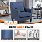 Fauteuil HOMEFUN en velours côtelé, style moderne du milieu du siècle, avec structure en bois, pour salon