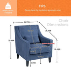 Fauteuil HOMEFUN en velours côtelé, style moderne du milieu du siècle, avec structure en bois, pour salon