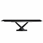 Ensemble de salle à manger 9 pièces, moderne et minimaliste, extensible, avec plateau en pierre frittée et 8 chaises en tissu (94,48 €).