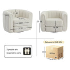 Fauteuil pivotant moderne rembourré en forme de tonneau