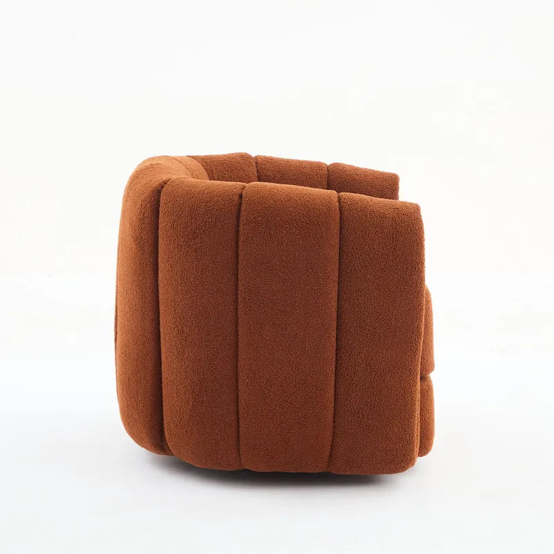 Fauteuil pivotant moderne rembourré en forme de tonneau