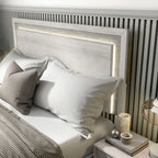 Lit Jonnick contemporain de Furniture of America, panneaux blancs délavés avec éclairage LED