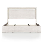 Lit Jonnick contemporain de Furniture of America, panneaux blancs délavés avec éclairage LED