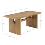Table de salle à manger moderne Briggs pour 6 personnes, petite table rectangulaire avec pieds en bois massif