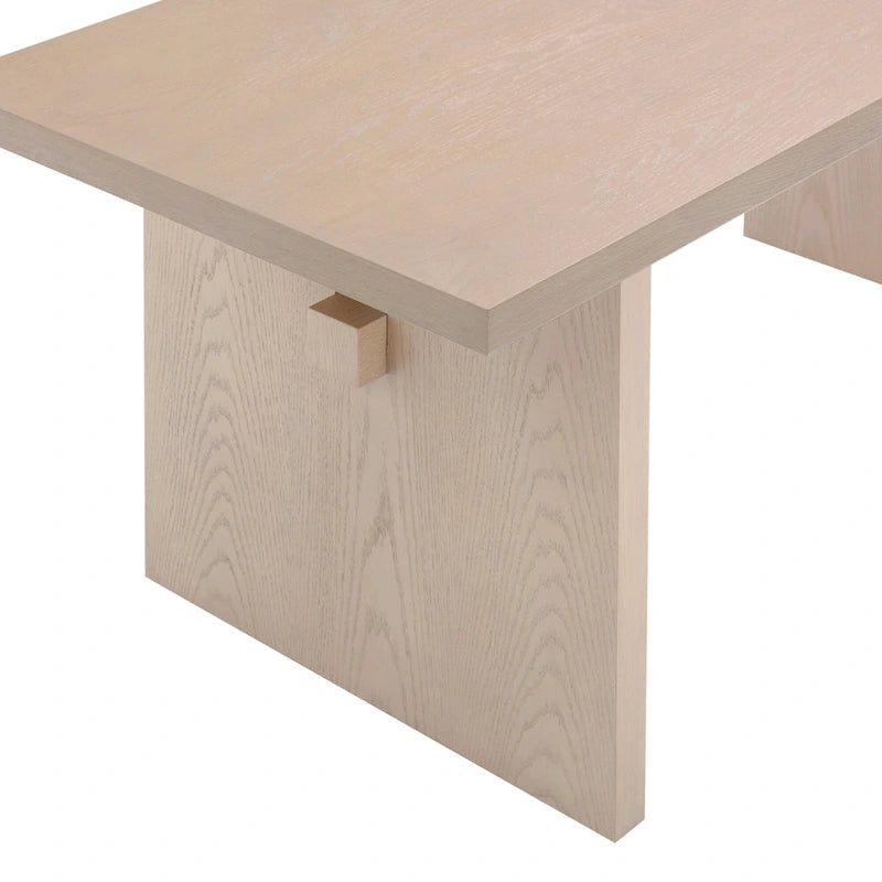 Table de salle à manger moderne Briggs pour 6 personnes, petite table rectangulaire avec pieds en bois massif