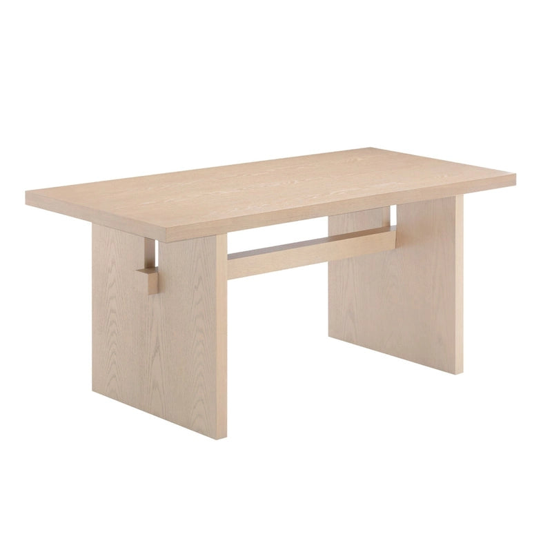 Table de salle à manger moderne Briggs pour 6 personnes, petite table rectangulaire avec pieds en bois massif