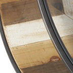 Tables basses gigognes en bois pour salon avec plateau en verre transparent - Lot de 2, gris - Roche River Decor