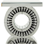 Table d'appoint d'appoint en verre miroir ornée de cristaux - Argent - Roche River Decor