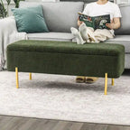 Banc coffre de rangement Adeco 47 pouces, banc de bout de lit rembourré